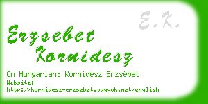 erzsebet kornidesz business card